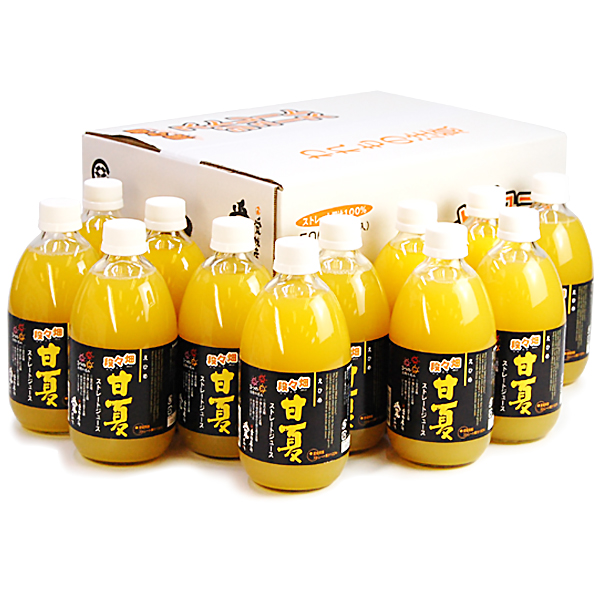 愛媛県産100％ストレート果汁ジュース　甘夏（あまなつ)　12本